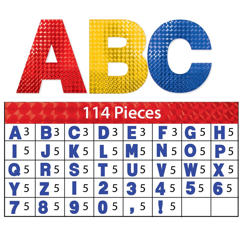 ArtSkills Poster Letters 4â€ Paper Letters for Poster Board Projects, Classroom Bulletin Boards, Sign Making Supplies, Holographic, 190 Pieces - Image 2